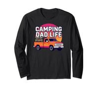 Camping Dad Life Retro Vintage Truck Outdoors Graphic Manche Longue