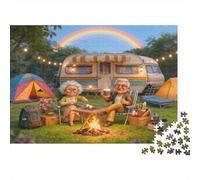Camping de Couple retraité 1000 Pièce Carton Robuste Puzzle De Bricolage pour Enfants Débutants Décompression Jeu Décoration Murale Le 70x50cm/1000pcs