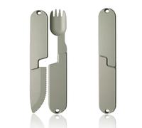 Camping Eating Utensils Set, Detachable Pocket Wilderness Fork and Spoon Tool, 2 In 1 Camping Eating Utensils Set for Travel,Hiking,Wilderness (1Set)