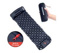 Camping en plein air Gonflable Matelas Couchage Pad Avec Oreillers Ultra Léger Air Mat Intégré Gonfleur Pompe Randonnée Orange