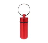 Camping en plein air vélo randonnée pêche porte-clés pilule conteneur durable léger 2.0x0.7in Bouteille de médecine étanche en alliage d'aluminium Portable résistant à (Rouge)