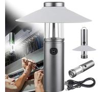 Camping Essentials Mini lampe de poche portable rechargeable Lanterne de camping | Magnétique et suspendue, SOS, étanche, 2 couleurs, batterie 2000 mAh, lumières de tente, éclairage d'urgence pour