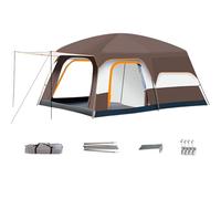Camping familial avec bâche de pluie - Tentes gonflables de 3 à 12 personnes pour camping, gonflable | Imperméable, coupe-vent et anti-soleil, double couche, 2 chambres et 1 salon pe