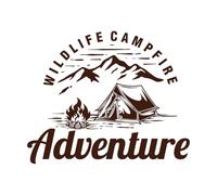 camping feu de camp loisirs de plein air conception de logo vintage graphique Stickers muraux en vinyle 65.6x80.2cm Auto-adhésif Café