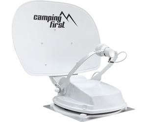 Camping First Satmex 55 Plus - Antenne Satellite Automatique - Blanc | Montage sur camping-car, seulement 16 cm de hauteur, Bluetooth, grande portée de réception