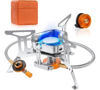 Camping Gas Stove,3500w Portable Folding Camping Burner With Ignition Button,Light Weight Single Head Windproof Adjustable Fire Power,For Camping/Hiking/Picnic/Outdoor