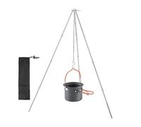 Camping Gear Trépied de cuisine - Accessoires de cuisine pour feu de camp | Trépied de camping d'extérieur avec chaîne réglable, d'aluminium, équipement de survie léger et pliable