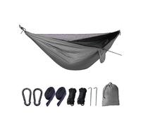 Camping Hammock Hammocks with Mosquito Net Tent And Rain Fly Tarp Portable Single Nylon Parachute Hammock, Grey