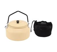 Camping Kettle Tea Kettle Picnic Teapot polyvalent durable léger portable 0,9 L Capacité pour randonnée extérieure Camping Food Grade Aluminium (Couleur kaki)