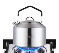 Camping Kettles For Boiling Water | Splatter-Proof Stainless Steel Teapot | Attractive Compact Portable Sturdy Fast To Boil Kettle For Camping For Bushcraft And Outdoor Campfire Use