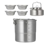 Camping Kochset - Ustenus de cuisine en aluminium robustes, ensemble de cuisine extérieure-économe en espace | Ensemble polyvalent adultes et familles, idéal pour la randonnée, le pique-nique, l'avent