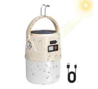 Camping Lamp Camping Fl Charging Interface, It Eliminaesashlight | 2 Modes Battery Display Solar Panel Waterproof Lantern with Hook Survival Gear for Outdor Hiking Fishing Home Power Outages