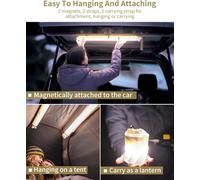 Camping Lamp,Outdoor Lamp,Magnetically Attached And Hookable,Portable,Blow Soft Lamp,Easy To Store,For Camping,Hiking,Spring Outings And Home,4000mah Solar (Khaki 1 Pack)