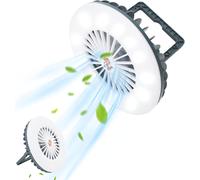 Camping Lantern With Fan,Led Tent Lamp With Usb Rechargeable Fan,Tent Lamp Lantern Powerbank Camping Accessories For Outdoor,Camping,Office,Grill