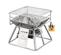 CAMPING MOON X-Mini Réchaud de camping portable pliable en acier inoxydable 19 cm pour 1 à 2 personnes avec sac de transport