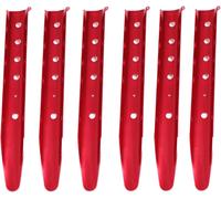 Camping Pegs 31 Cm Aluminium Alloy Tent Pegs Sand Stake Fixing 6 Pieces For Hiking Awning Tarpaulin (Red)