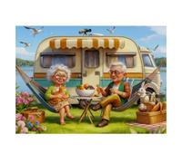 Camping Pique-Nique Lapin 1000 Pièces Mini Puzzle pour Adolescents Carton