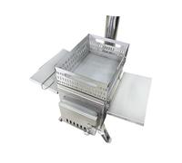 Camping Pliable Bois Charbon Bois Bois De Chauffage Pêche Extérieure Chauffage Poêle Multifonction Portable Sauna Poêles De Chauffage De Tente(Silver)