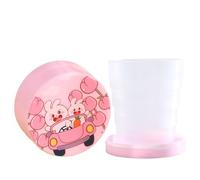 Camping pliable, tasses pliantes de voyage, Bouteille de poche réutilisable anti-fuite avec couvercle en forme de dessin animé, Adorable à boire portable légère et petite pour