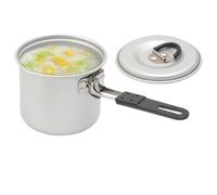 Camping Pot À L'extérieur - Ensemble De Poêle De Camping Avec Couvercle Et Poignée Pliable - Outil De Cuisine Avec Un Sol Bien Conçu Pour Le Voyage Sur La Route, L'aventure En Plein Air, La Randonnée,