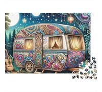 Camping psychédélique 1000 Pièces Puzzle pour Adultes Qualité Premium Anti-Stress Difficile pour Experts Livraison Rapide sans Défaut 52x38cm/1000pcs