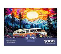 Camping psychédélique en Van 1000 Pièces Pack Puzzle Puzzle Classique Carton Épais - Ados 12-18 Ans, Logique, pour Les Amateurs De Puzzles 52x38cm/1000pcs