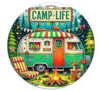 Camping Puzzle Rond De 1000 Pièces pour Adultes Camping Van Filles Classiques Parfait Encastrement Qualité Supérieure Impossible Difficile' Entertainment Artist 1000pcs (67.5x67.5cm)