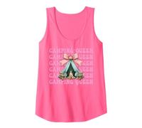Camping Queen Camping Girl Mom Camper Tente de Camping Coquette Bow Débardeur
