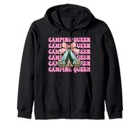 Camping Queen Camping Girl Mom Camper Tente de Camping Coquette Bow Sweat à Capuche