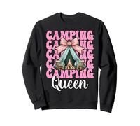 Camping Queen Camping Girl Mom Camper Tente de Camping Coquette Bow Sweatshirt