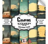 Camping Scrapbook Paper: Double Sided Sheets | Camping Theme for Wrapping, Card Making, Origami, and Various DIY Craft Projects | 8.5" x 8.5" (21.59 x 21.59 cm)