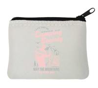 Camping Society Let's Sleep Under The Stars May The Mountains Be with You Porte-monnaie en néoprène Blanc 10 x 11 cm