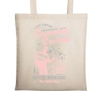 Camping Society Let's Sleep Under The Stars May The Mountains Be with You Sac fourre-tout en coton écologique naturel Beige