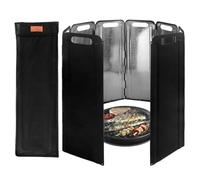 Camping Stove Windscreen - Windproof & Efficient | 8 Panels Foldable Galvanized Iron Wind Guard with Storage Bag | for Campers Hikers, Outdoor Cooking BBQ Picnic, Heat Resistant
