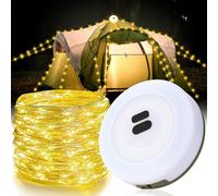 Camping String Lights,10m/33ft Retractable String Lights,6 Modes,Christmas Light,Usb Rechargeable,Waterproof String Lights For Outdoor And Indoor,Party,Camping