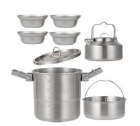 Camping Sucrepan Set-Portable Light Cook Set, Metal Compact Outdoor Equipment | Excursions de Cuisine de Survie, Pique-Nique ou randonnée, Parfaite pour Les familles, Aventure sur la Nature