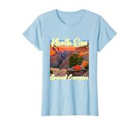 Camping sur la Rive Nord du Grand Canyon T-Shirt, Femme, Bleu Céleste, L
