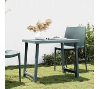 Camping Table Green 79x56x64 cm PP Wood Look Outdoor Picnic Furniture Lightweight Durable with Umbrella Hole for Garden Beach BBQ Patio