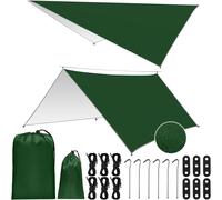 Camping Tarp 3x3m, Tarp Waterproof, Rainproof, Tarp Bivvy With Eyelets, Parasol Tent Survival Shelter All Weather For Outdoor, Bivvy, Hiking, Trekking, Hammock, Canopy Van Van