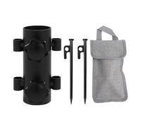 Camping Tent Rod Holders, Windproof Tent Rod Base, Metal Material, Stabilizer Canopy Stakes Support, Rustproof Steel Stand for Outdoor Fishing and Hiking, 10x3.7x3.7cm