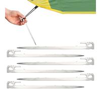 Camping Tent Stake Pegs, 6-Piece Heavy-Duty Set, Stainless Steel Nail Spikes for Secure Ground Anchoring, Reusable Stakes for Trampolines, Courtyard, and Canopy Pitching