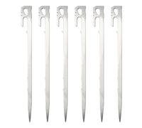 Camping Tent Stake Pegs, 6 Piece Heavy Duty Set, Stainless Steel Nail Spikes, Reusable Ground Anchors, 28cm, Perfect for Securing Tents, Trampolines, and Canopies in Courtyard