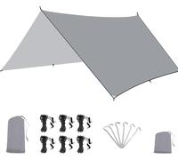 Camping Tent Tarp Waterproof 3x3/3x4 M Ultra Light Weight With Grommets Uv Snow Rain Sun Protection For Camping Picnic Hiking Hammock Outdoor Activities.[A160]