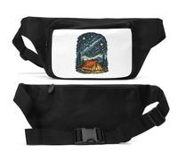 Camping Under a Star Filled Sky Sac banane unisexe Noir