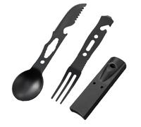 Camping Utensil Set, Stainless Steel Fork, Cutter Portable | Camping Utensils, Set for Hiking, Backpacking Travel, Kitchen Grill Outdoor, BBQ Home Party, Apartment Rv Survival