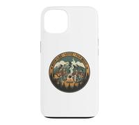 Camping Vacation Mountains Coffee and Folk Music Coque pour iPhone 13