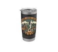Camping Vacation Mountains Coffee And Folk Music Gobelet isotherme en acier inoxydable double paroi