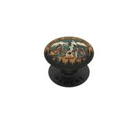 Camping Vacation Mountains Coffee and Folk Music PopSockets PopGrip Adhésif