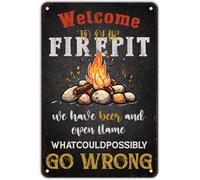 Camping Vintage Metals Drôle Patio Décor Pour Camping-car Décoration Cadeaux Intérieur Extérieur & Foyer Accessoires Bienvenue dans notre foyer Qu'est-ce qui pourrait mal se passer 8x12 pouces