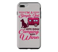 Camping Wine and Dogs Ladies Camping Sayings Caravan Coque pour iPhone 7 Plus/8 Plus